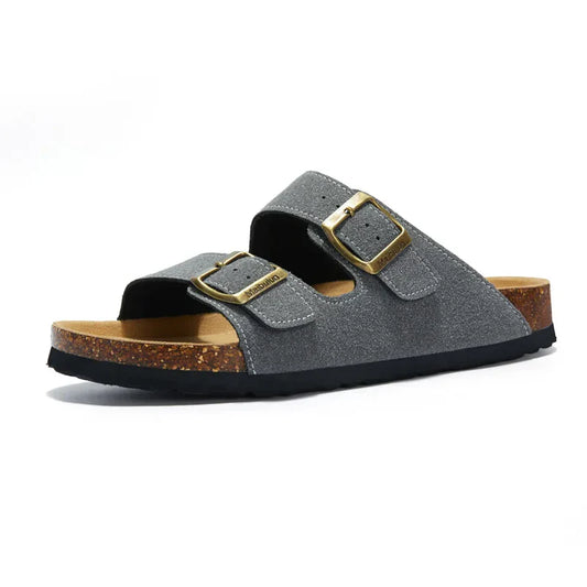 Suede Slippers Gray